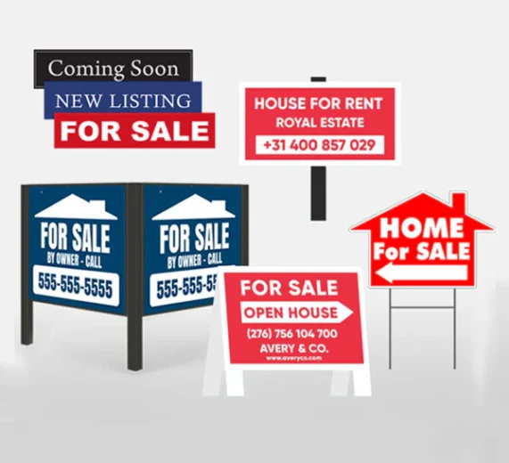 Custom real estate sign for property listing