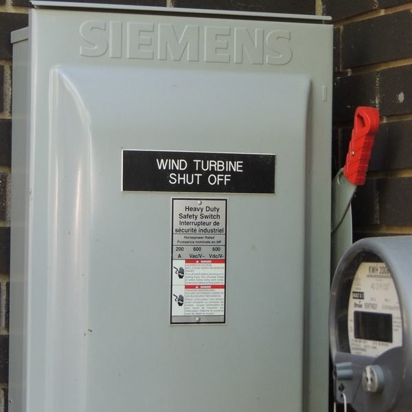 Engraved labels on Electric Panel