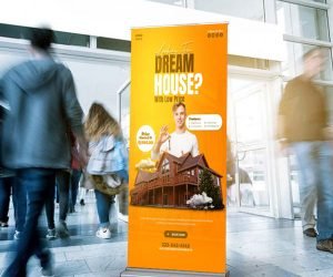 custom real estate pull up and roll up banner printing near me in Orlando